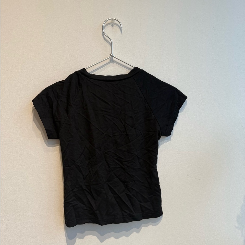 Black Short Sleeve Tee with Cut Out Detail - Size S - Picture 2 of 3